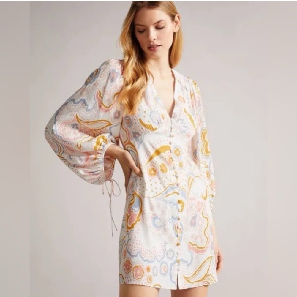 NWOT Ted Baker London Thelia Exaggerated Sleeve Mini Dress